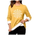 thumbnail image 5 of Women's Festive Snowflake Print Pullover Crew Neck Thermal Winter Sweater Cozy Wear, 5 of 5