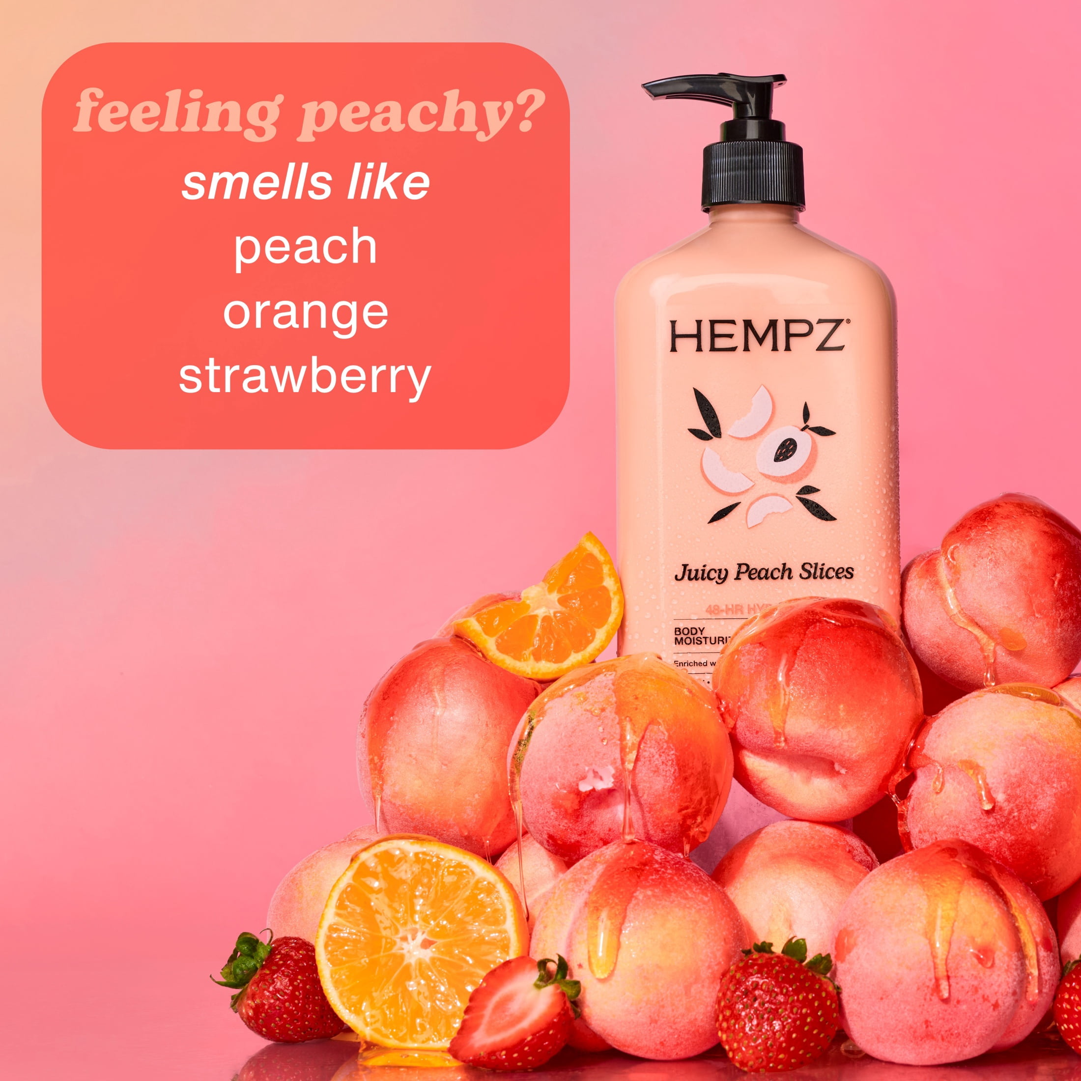 (2 pack) Hempz Juicy Peach Slices Moisturizing Body Lotion, 17 fl.oz.