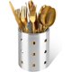 thumbnail image 1 of Estante para cubiertos de acero inoxidable, soporte para utensilios de cocina, organizador de cestas para cubiertos, estante de almacenamiento redondo para cucharas, cuchillos, tenedores, regalo de Na JFHHH pequeña, 1 of 5