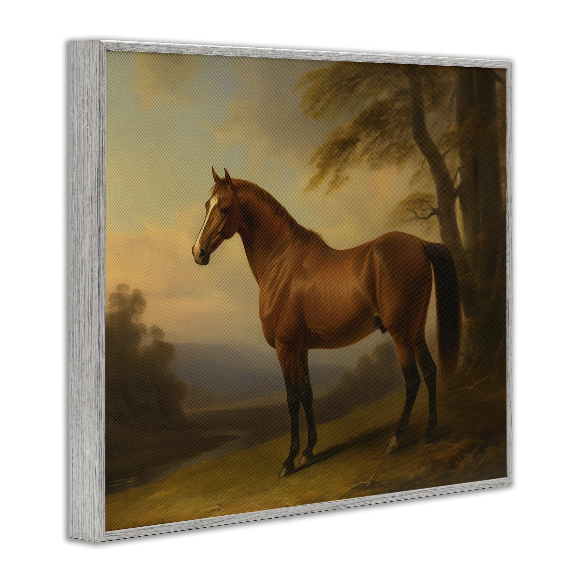 Stupell Industries Vintage Chestnut Horse Gray Framed Giclee Art, design by Creative Studio