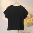 thumbnail image 3 of fatyb Womens Plus Size Crew Neck T-Shirts Short Sleeve Comfy Tee Blouses Summer Lounge Pajama Shirts, 3 of 6