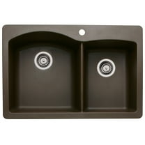 Blanco DIAMOND 1-3/4 Bowl Dual Deck SILGRANIT Sink Cafe Brown