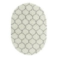 thumbnail image 3 of Unique Loom Trellis Shag Collection Area Rug - Ruby (4' x 6' Oval Ivory/Gray), 3 of 11