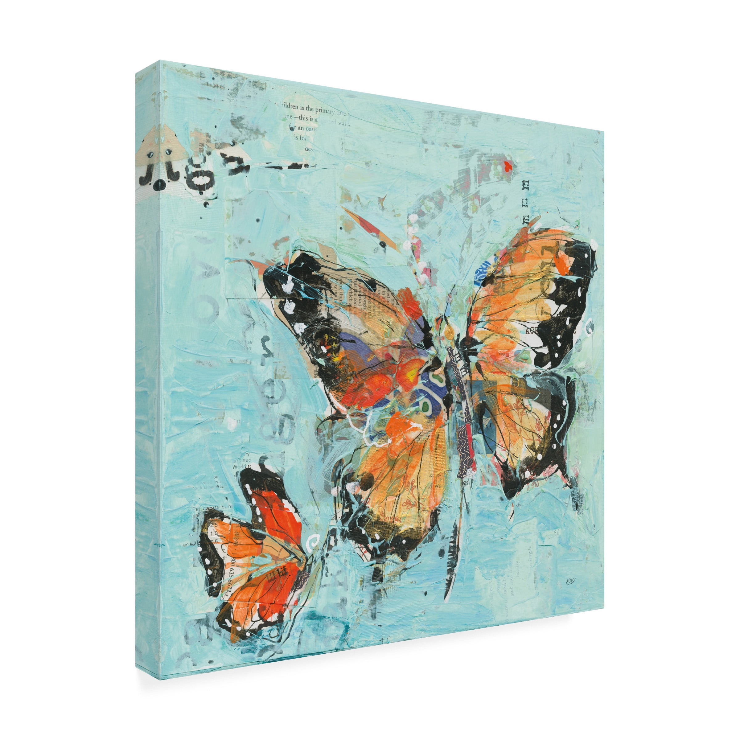 Kellie Day 'Monarch II Light Blue' Canvas Art