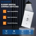 thumbnail image 6 of ELEGRP Slide Toggle Dimmer Switch,Single Pole & 3-Way Toggle LED Dimmer Light Switch, Wall Plate Included, UL Listed, White 2PC, 6 of 9