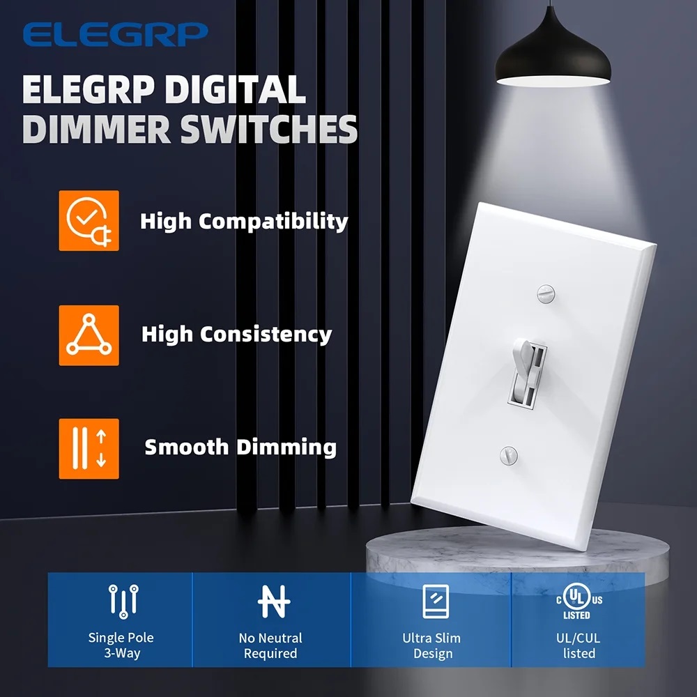 ELEGRP Slide Toggle LED Dimmer Switch, 2-Pack photo 6