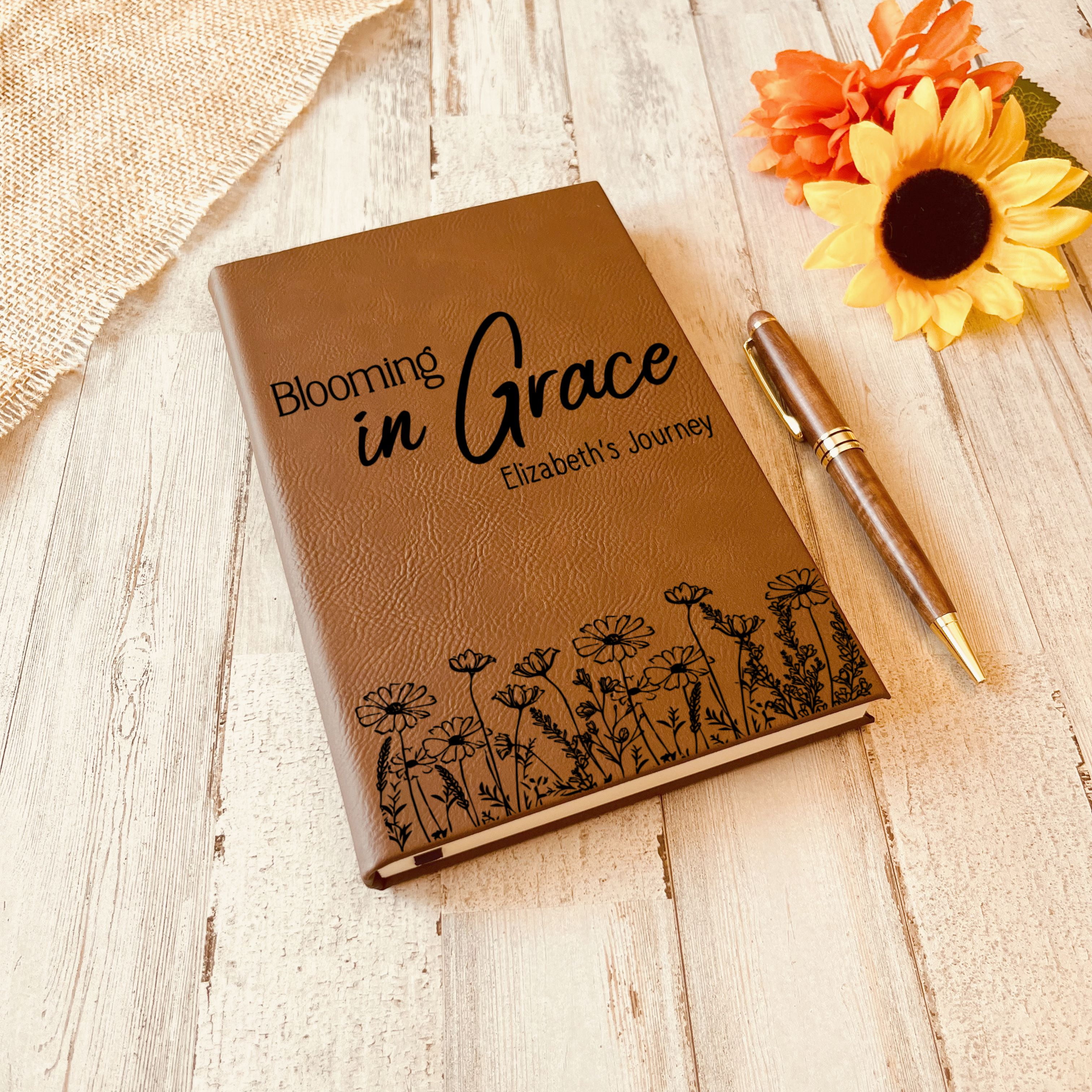 Personalized Christian Prayer Journal for Men & Women, Custom Engraved Name, Daily Devotional, Scripture Writing, Gratitude and Faith Gift
