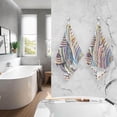 thumbnail image 3 of SKYSONIC Colorful Watercolor Shell Bathroom Towels 2 PCS, 16"x28", Cotton Bath Towel Water Absorbent Lightweight Quickdry Towels for Bathroom Ktichen Travel Gym, 3 of 7