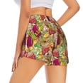 thumbnail image 3 of Vsdgher Bright Mushrooms Print Women's Running Double Layer Shorts High Waisted with Pockets Elastic Yoga Workout Athletic Gym Sports, 3 of 8