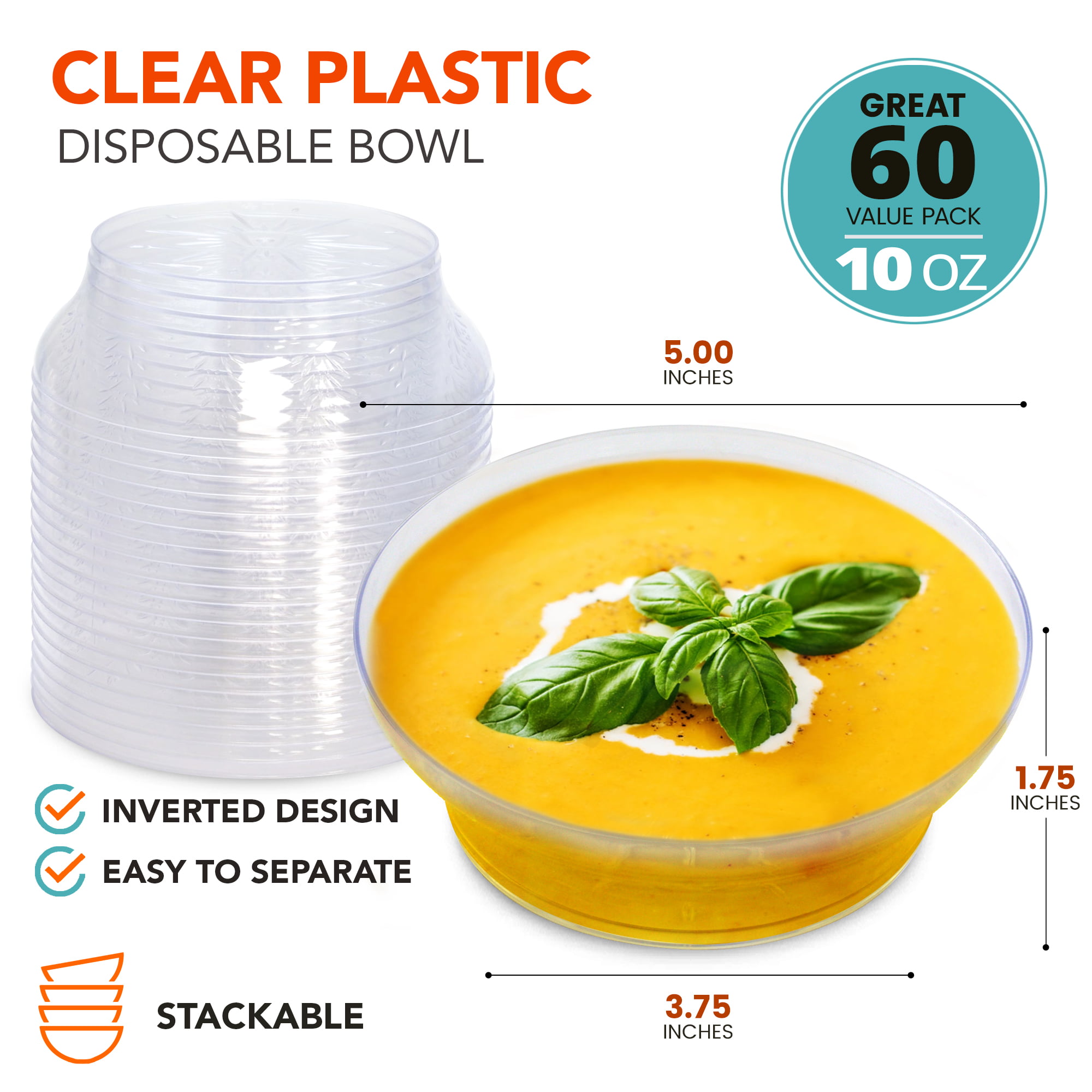 Clear Plastic Serving Bowl 10qt
