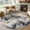 Blue, Gold, variant on Area Rug for Living Room, Navy Blue Marble Non-Slip Indoor Ex Large Carpet for Bedroom/Dining Room, Modern Ink Painting Abstract Art Grey Washable Low-Profile Rectangle Floor Runner Rugs - 8 x 10 Ft