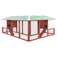 thumbnail image 3 of vidaXL Outdoor Rabbit Hutch with Run Red and White Solid Fir Wood, 3 of 5