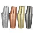 thumbnail image 4 of 2 Pieces Boston Cocktail Shaker With Etching Pattern Bar Cocktail Shaker Tin Set - 800ml & 500ml Leaf, 4 of 6