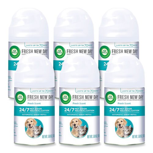 Air Wick Pet Odor Neutralization Auto Spray Refill, Fresh, 6/CT