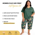 thumbnail image 5 of Plus Size Pajamas, PUTUO Womens Pajama Sets, Plus Size Short Sleeve V Neck Capri Pants Pajama Sets, Soft Ladies Pajamas Sleepwear Loungewear, 5 of 7