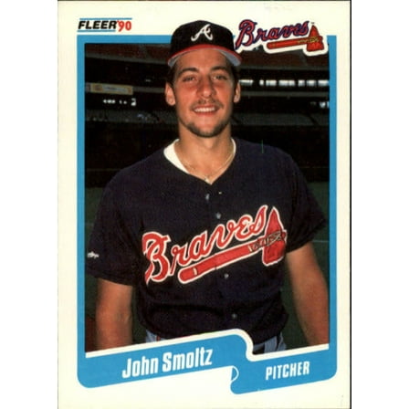 1990 John Smoltz Fleer Baseball Card #595