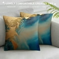 thumbnail image 3 of Creowell  Luxurious Marble Gilt Pattern Throw Pillow Covers - Machine Washable - Expertly Designed Home Decor, 3 of 5