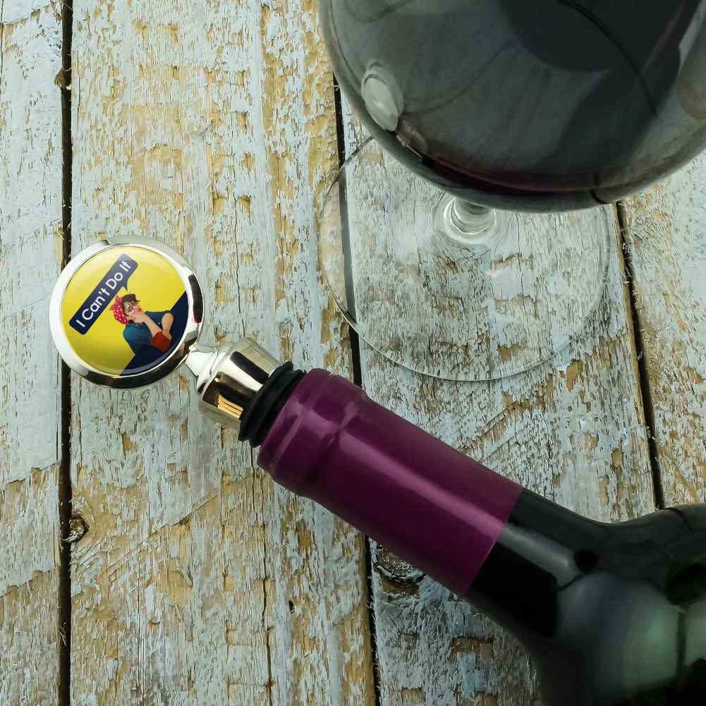 I Can't Do It Rosie The Riveter Vintage Retro Defeatist Wine Bottle Stopper - image 3 of 8