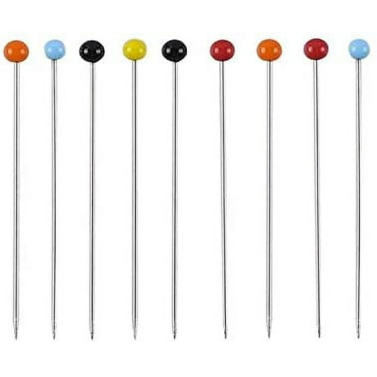 Sewing Pins, Straight Pins for Fabric, Black/ White Ball Head