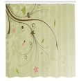 thumbnail image 3 of Ambesonne Green and Brown Shower Curtain, Swirls Lines Petal, 69"Wx70"L, Pale Green Brown Pink, 3 of 3