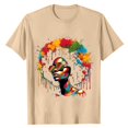 thumbnail image 4 of Mens Polos Shirts Graphic Print Short Sleeve Crew Neck Soft Rugby Shirt for Men,Khaki,2XL, 4 of 4
