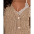 thumbnail image 5 of CHICME Cardigan Sweaters for Women Sparkle Rhinestone Cable Knit V-Neck Long Sleeve Button Down Lightweight Fall Sweater Khaki-M, 5 of 9