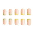 thumbnail image 4 of 24 Pcs St. Patrick's Day Short Square Press on Nails French Fake Nails with Cute Lucky Shamrock Designs Glossy Full Cover False Nails Stick on Nails for Women Acrylic Nails Style 19 24 Fl Oz (Pack, 4 of 5