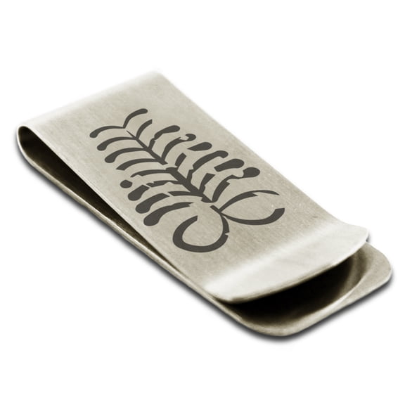Stainless Steel Ancient Tribal Endurance Rune Engraved Money Clip Credit Card Holder