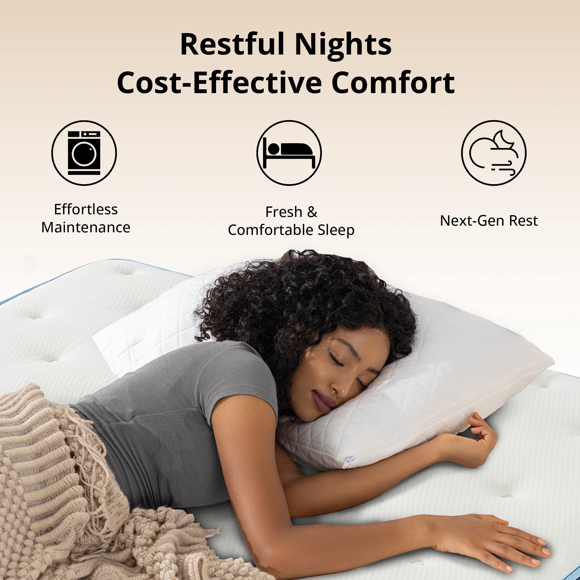 EGOHOME ChillWeave King Mattress, 12" Hybrid Mattress in a Box, Medium