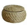 thumbnail image 1 of Woven Seagrass Storage Baskets with Lids - Handmade Decorative Storage Baskets for Shelves - Set of 3, 1 of 8