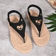 thumbnail image 6 of Womens Toe Ring Flat Sandals Comfortable Flip Flops T Strap Footbed Sandals Ankle Strap Summer Beach Shoes, 6 of 9