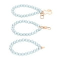 thumbnail image 2 of Pearl Bracelet, Smoothing Round Metal Buckle Exquisite Shiny Pearl Beads Strands  For Mobile Phone Case For Keychain For Bag H52 Light Blue, 2 of 8
