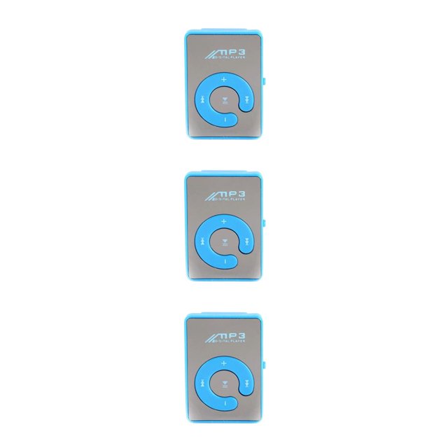 Seitruly Mini reproductor de MP3, dispositivo de reproducción de música portátil recargable, equipo de Audio Azul 3Conjunto