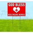 thumbnail image 1 of GOD BLESS HEALTHCARE HEROES (18" x 24") Yard Sign, Includes Metal Step Stake, 1 of 6