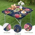 thumbnail image 4 of Pioneer Flower Floral Print Pattern Square Fitted Tablecloth with Elastic Edge,Square Table Cover,Washable Elastic Table Cover for Home Kitchen Party Decor 34"x34", 4 of 6