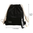 thumbnail image 2 of Canvas Backpack Drawstring Backpack Casual Backpack Drawstring Pocket Bag Fashion Small Bag Travel Day Pack for Women Men, 2 of 7