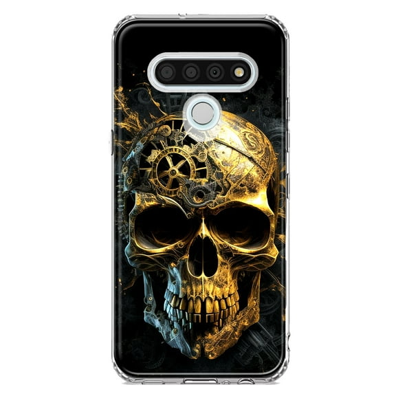 MUNDAZE LG Stylo 6 Steampunk Skull Science Fiction Machinery Double Layer Phone Case Cover