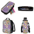 thumbnail image 3 of ZUXONGSY Hippie Hummingbird Daisy Flower Print Backpack Set for Girls Boys Middle-School Elementary Bookbags, 4Pcs School Bag with Lunch Bag Pencil Case Water Bottle Holder for School Travel Outdoor, 3 of 6