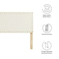 thumbnail image 6 of Sparta Weave Vegan Leather King Headboard in Natural Beige, 6 of 8
