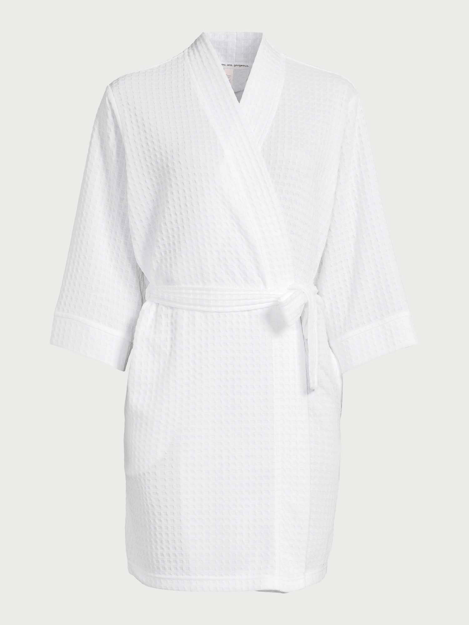 Joyspun Women’s Waffle Kimono Robe, Sizes S to 3X