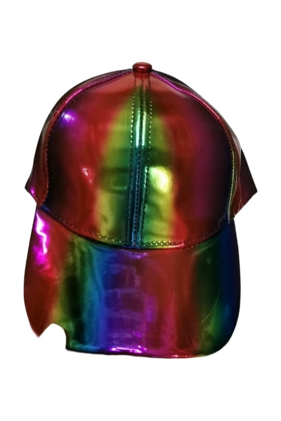 Fashion Metallic Leather Baseball Cap Hats For Hip-Hop Funky Dance Club Hat ,Beautiful Craftsmanship