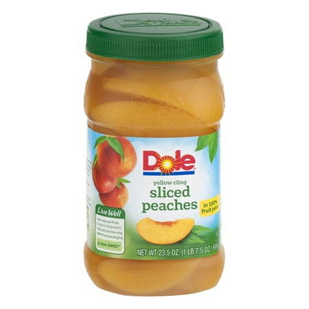 Dole Yellow Cling Sliced Peaches, 23.5 oz Jar