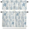 thumbnail image 2 of Kitchen Curtains Set, Blue Grey Coastal Kitchen Curtains and Valances Set, Sea Turtle Nautical Coral Summer Beach Rod Pocket Tier Curtains 24 Inch Length for Cafe/Bedroom Windows, 2 of 6