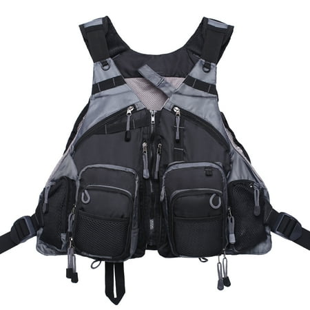 Kylebooker Adjustable Breathable Unisex Fishing Vest Pack Black