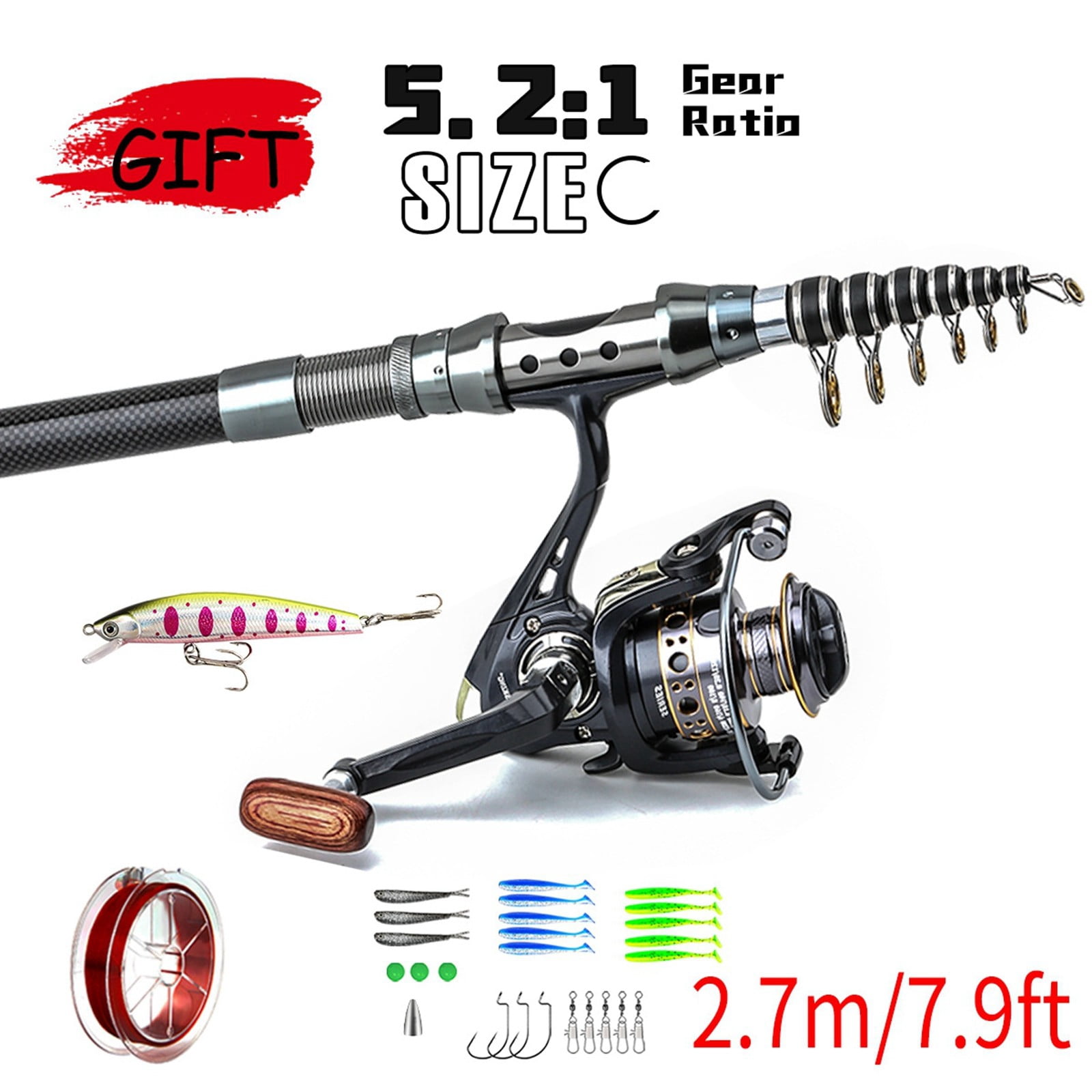 best rated telescopic fishing rods PLUSINNO Eagle Hunting Plusinno PURELURE Short Collapsible Casting Rod