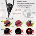 thumbnail image 6 of FaithHeart Viking Raven Skull Necklace for Men Black Stainless Steel Celtic Knot Odin Crow Pendant Norse Amulet Jewelry Gift for Friends Grandson Birthday, 6 of 10