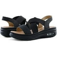 thumbnail image 2 of Pennysue Women's Summer Black Strap Elastic Air Cushion Sports Sandals Size 8, 2 of 7