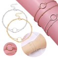 thumbnail image 3 of Pulsera De Anillo Hueco Geométrico Para Mujer, Pulsera De Doble Cadena De Aleación, Accesorios De Boda Para Fiesta, Regalos De Joyería Para Mamá, Mujer, Esposa Y Niña Advancent  AP006149-02, 3 of 6