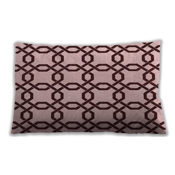 Ahgly Company Patterned Indoor Rectangular Brown Red Lumbar Throw Pillow, 13 inch by 19 inch