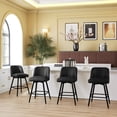 thumbnail image 6 of L'AGRATY 360° Swivel Modern Bar Stools Set of 4, 26" Counter Height Barstools with High Backs, Kitchen Island Stools, For Bar & Home,Faux Leather, Black, 6 of 9